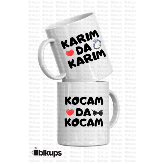 Karım da Karım Kocam da Kocam kupa bardak Yazı Modeli